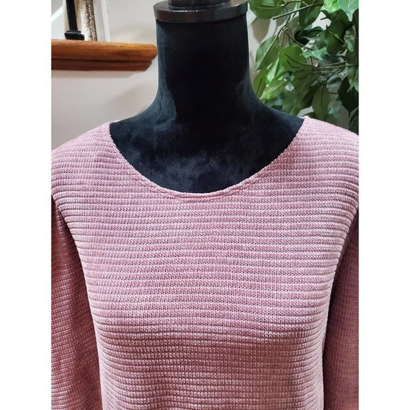 CHENAULT Sweater Rose Pink Chenille Raglan Sleeves Womens 3X Causal Pullover - Picture 4 of 13